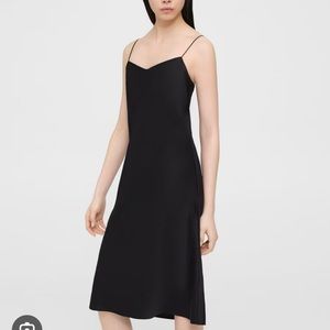Theory midi slip dress in satin